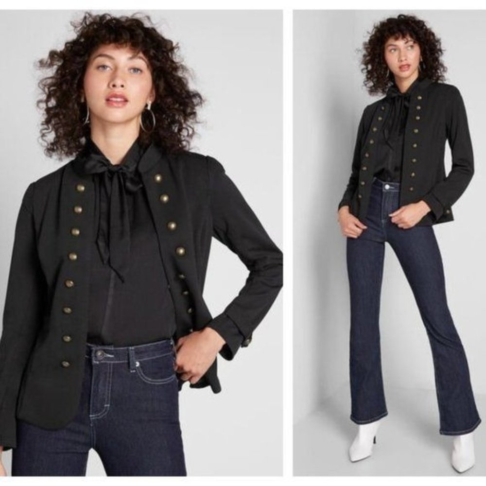 Modcloth Military-Style Blazer with Gold Buttons